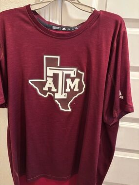 adidas Maroon Texas A&M Logo Tee